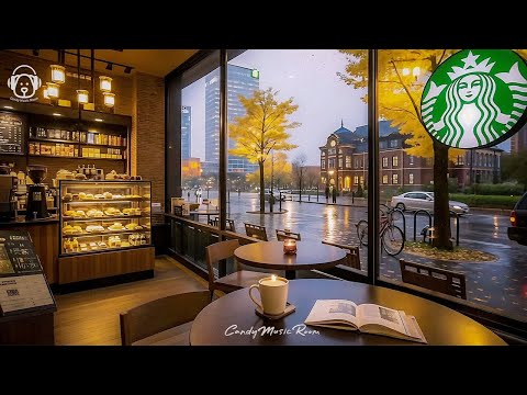Tokyo Starbucks Rainy Evening Ambience ☕Cafe ASMR, Smooth Jazz Music & Rain Sounds for Chill & Focus thumbnail