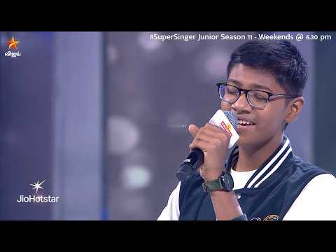 மேடையை முழுக்க உயிரோட்டமாக மாற்றிய குரல் ❤️? Kadhaippoma Song by #Vishnu ❤️| Super Singer Junior 11 thumbnail