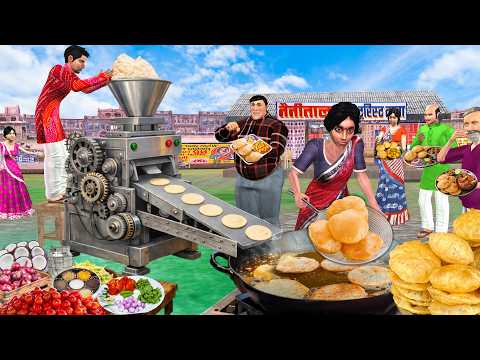 Puri Machine Wala Jugaad Tasty Aloo Puri Bhaji Street Food Hindi Kahaniya Moral Stories thumbnail