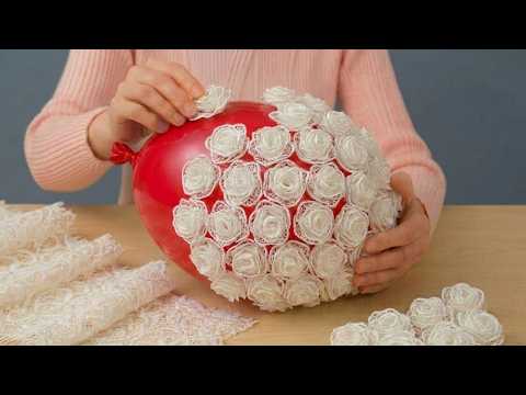 INCREDIBLE DIY IDEA USING A WASTES CURTAIN TULLE and BALLOON! FLOWER DECOR thumbnail
