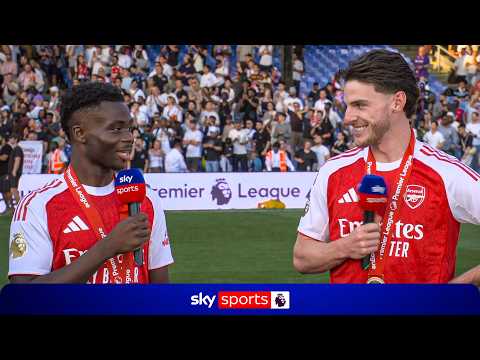 Bukayo Saka & Declan Rice FULL reaction as Arsenal lift Premier League trophy thumbnail