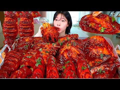 ASMR MUKBANG| 직접 만든 매운 대왕 해물찜 씨푸드 보일 (랍스터, 킹타이거새우, 문어, 전복) 먹방 & 레시피 SEAFOOD BOIL EATING thumbnail
