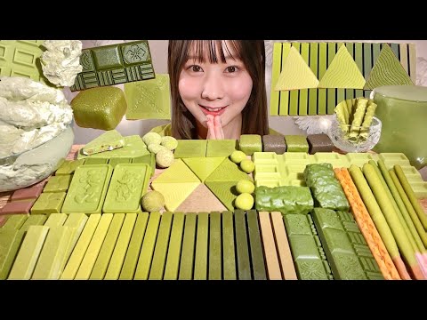 ASMR Frozen Matcha Chocolate 🍵🍫【Mukbang/ Eating Sounds】【English subtitles】 thumbnail