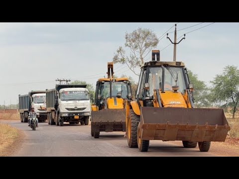 2 JCB 3dx Making Framing Land and Loading Mud in 2 TATA Signa 12 Wheeler Tipper thumbnail