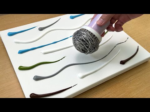 Iron Scrubber Painting Technique for Beginners | 1000th Acrylic Painting thumbnail