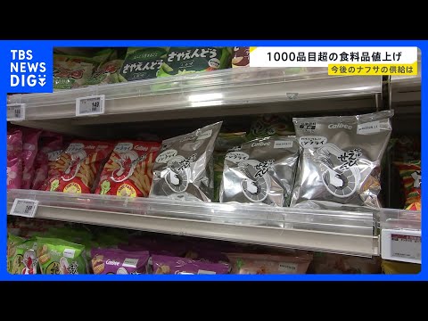 “ナフサ不足”で「かっぱえびせん」も白黒に…6月も食料品値上げは大幅増加　ナフサ国内生産減に赤沢大臣は「定期修理の集中が原因」｜TBS NEWS DIG thumbnail