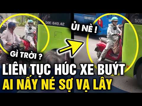 Chị gái LIÊN TỤC LÙI XE rồi lại HÚC VÀO ĐUÔI XE BUÝT khiến người đi đường NÉ TRÁNH | Tin 3 Phút thumbnail