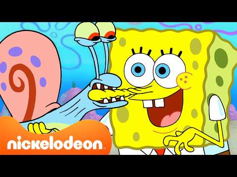 SpongeBob | 2 Jam Semua Momen SpongeBob dan Gary! 🐌💛 | Nickelodeon Bahasa thumbnail