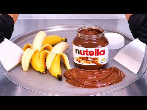 Nutella & Banana - Ice Cream Rolls | ASMR thumbnail