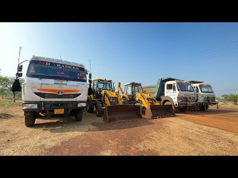 2 JCB 3dx Machine Loading Mud in TATA Signa 3530 | Tata 2518 Truck | TATA Dumper thumbnail