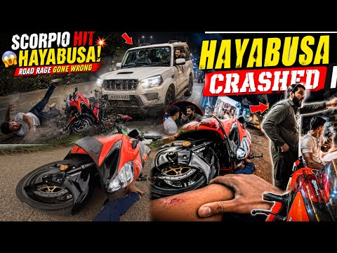 Road Rage😡 Hayabusa Crash hogai aaj | Scorpio walo se ladai hogai  thumbnail