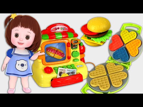 Baby Doli and hot dog truck shop waffle cooking thumbnail