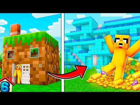 ¡EVOLUCIONÉ de CASA POBRE a CASA DE MILLONARIO en MINECRAFT! 🏠😎 LOS VECINOS #6 (MIKECRACK) thumbnail