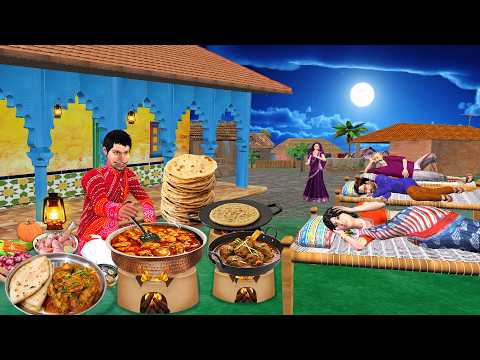देर रात की खाना Dere Raat ka Nashta Spicy Chicken Curry Roti Street Food Comedy Moral Hindi Kahaniya thumbnail