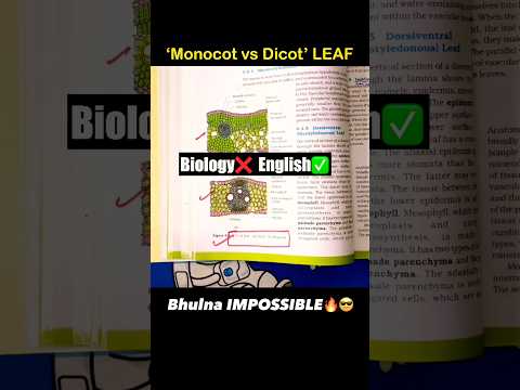 Trick❌ Grammar✅?☠️MONOCOT vs DICOT Leaf | Neet 2026 thumbnail