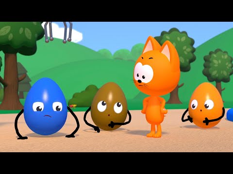 Huevos de colores | Piscinas con bolas de colores| Juegos infantiles y dibujos animados para niños thumbnail