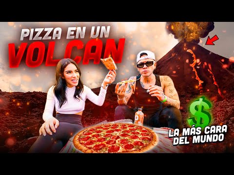 Subimos un volcán y comimos una pizza hecha en el 🌋😱 Jukilop | Kimberly Loaiza thumbnail