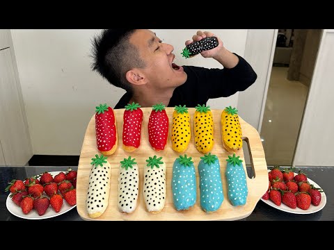 如何製作草莓泡芙！How to Make Strawberry Puffs! thumbnail