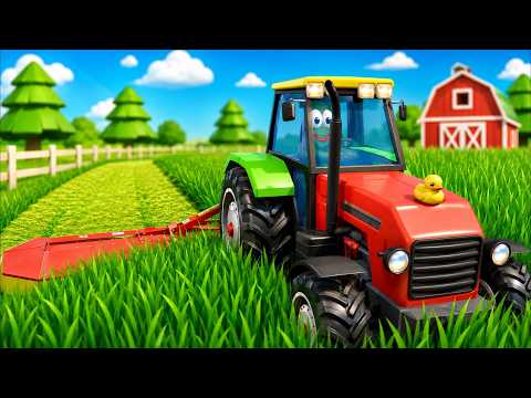 Colorful Tractor Mowing tall Grass on the Farm 🚜🌾 Fun countryside Farming Animation! thumbnail