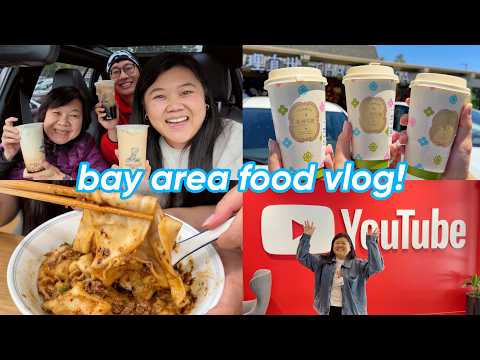 bay area food diaries 😋 (favorite boba shop🧋, NEW wide noodles 🍜, hk cafe) + speaking at youtube ❤️ thumbnail
