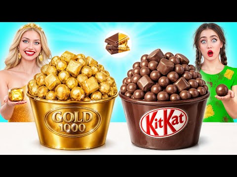 Desafío De Comida Real vs. De Comida Chocolate Rico vs Pobre | Fantástica Batalla En La Cocina thumbnail