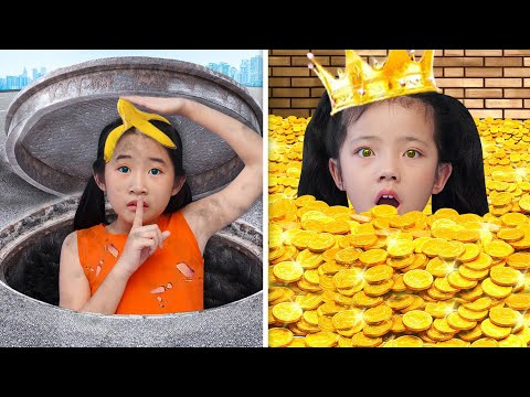 Rich vs Broke Hide and Seek | Extreme Hide and Seek in Rich vs Poor Family By T-FUN thumbnail