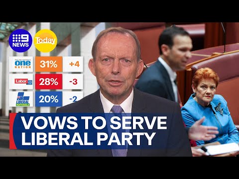 Tony Abbott vows to serve the Liberal Party amidst One Nation polling | 9 News Australia thumbnail