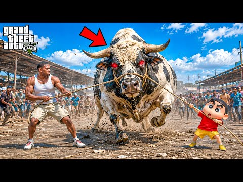 GTA 5 : Franklin & Shinchan Bought The MOST DANGEROUS Kurbani Cow Ever!😱 | GTA 5 Bangla Gameplay thumbnail