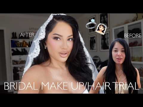 I GOT MY WEDDING TRIAL HAIR/MAKEUP DONE! THESE ARE MY RESULTS👰🏻‍♀️ thumbnail