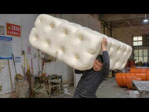 This is How The World's Softest Mattresses Are Made (Like Giant Cakes) thumbnail