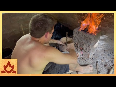 Primitive Technology: Smelting Iron In Brick Furnaces thumbnail