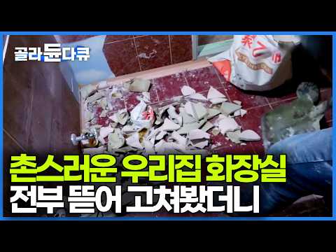 화장실만 바꿨을 뿐인데 집 분위기가 달라졌다. 구축 아파트 화장실 타일부터 천장까지 전부 뜯어고쳐봤더니｜욕실 리모델링｜극한직업｜#골라듄다큐 thumbnail