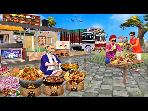Highway Dhaba | Truck Driver Ka Khana Mutton Gosht Roti | Comedy Hindi Kahaniya thumbnail