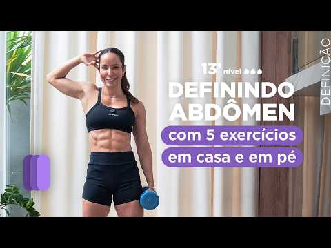Top 5 exercícios pra secar barriga em casa em pé -15 minutos barriga seca e tonificada - Carol Borba thumbnail