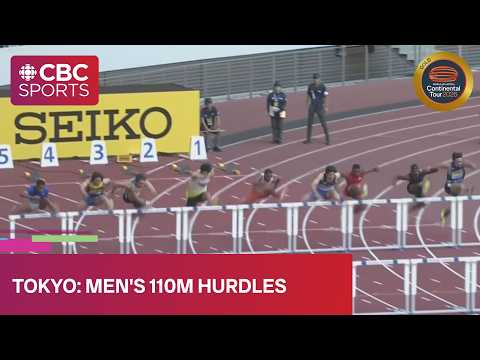 QUICK SPRINT in men's 110m hurdles from World Athletics Continental Tour meet in Tokyo | #CBCSports thumbnail
