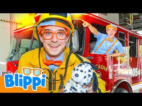Blippi Drives a Real Fire Truck! 🚒 thumbnail