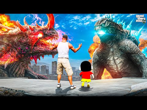 Godzilla vs Titan X Franklin & Shinchan save Los Santos in GTA 5 thumbnail
