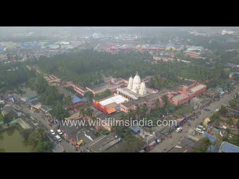 Aerial view of Kapil Muni temple during Gangasagar Mela thumbnail
