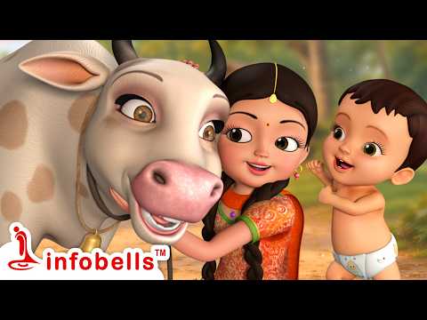 मेरी गैया आती है -Meri Gaiya Aati Hai Mujhko Dudh Pilati Hai | Hindi Rhymes for Children | Infobells thumbnail