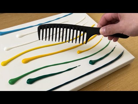 Comb Painting Technique / Acrylic Painting / Easy Painting thumbnail