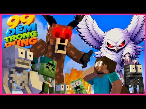 [ Lớp Học Quái Vật ] THỬ THÁCH 99 ĐÊM TRONG RỪNG | Minecraft Animation thumbnail