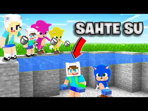 ENES VE BEBEK SONİC AİLELERİ TROLLEMEK İÇİN SAHTE SU KULLANDI 😱 Minecraft thumbnail