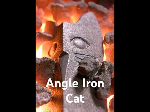 Scrap Angle Iron Cat Figurine   #blacksmith #metalworking  #sculpture #figurines thumbnail