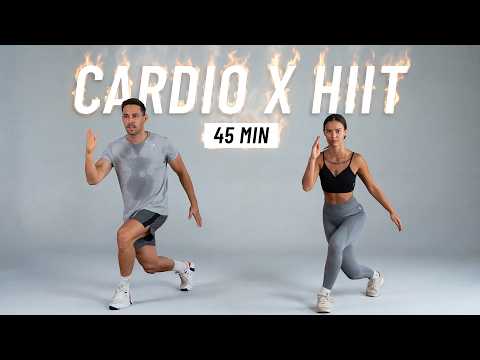 45 MIN CARDIO HIIT WORKOUT - ALL STANDING - Burn 1000 Calories, Full Body, No Equipment thumbnail
