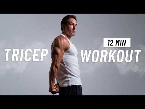12 Minute Tricep Workout at Home with Dumbbells thumbnail