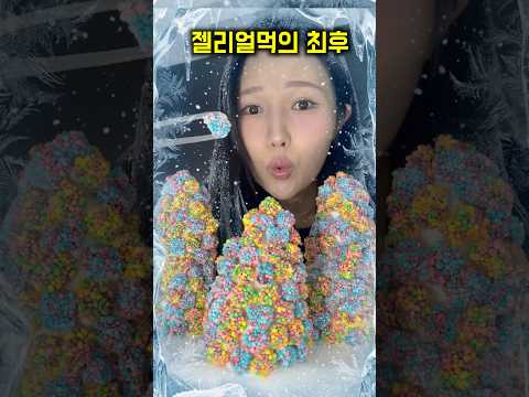 젤리얼먹 해달라고 하시길래 냉동실에 젤리 빙하기를 만들었습니다. thumbnail