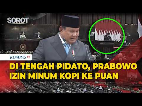 Kala Prabowo Izin Minum Kopi ke Puan saat Pidato Ekonomi di DPR RI thumbnail
