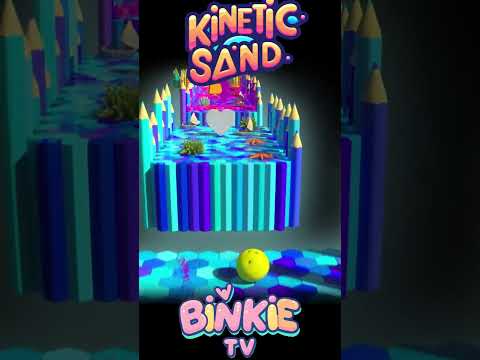 🔺🎳 Bowling Ball Smashes Kinetic Sand Shapes on Colorful Tile Race | Binkie TV thumbnail