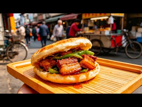 【LIVE】Street food roujiamo (Chinese hamburger) thumbnail