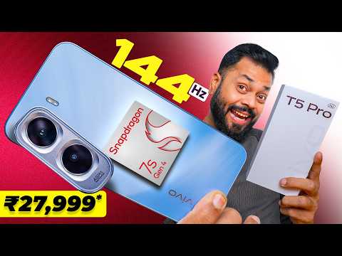 vivo T5 Pro Unboxing & First Look ⚡ 9020mAh, 144Hz 1.5K AMOLED, IP69 @ ₹27,999* thumbnail
